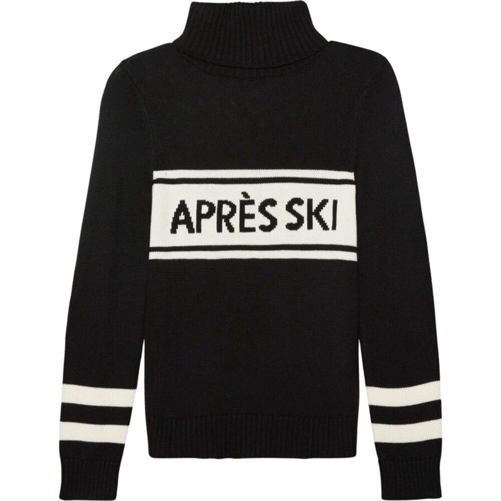 Ellsworth+Ivey Apres Ski Turtleneck Pullover Knit Sweater Black/White Women's XS